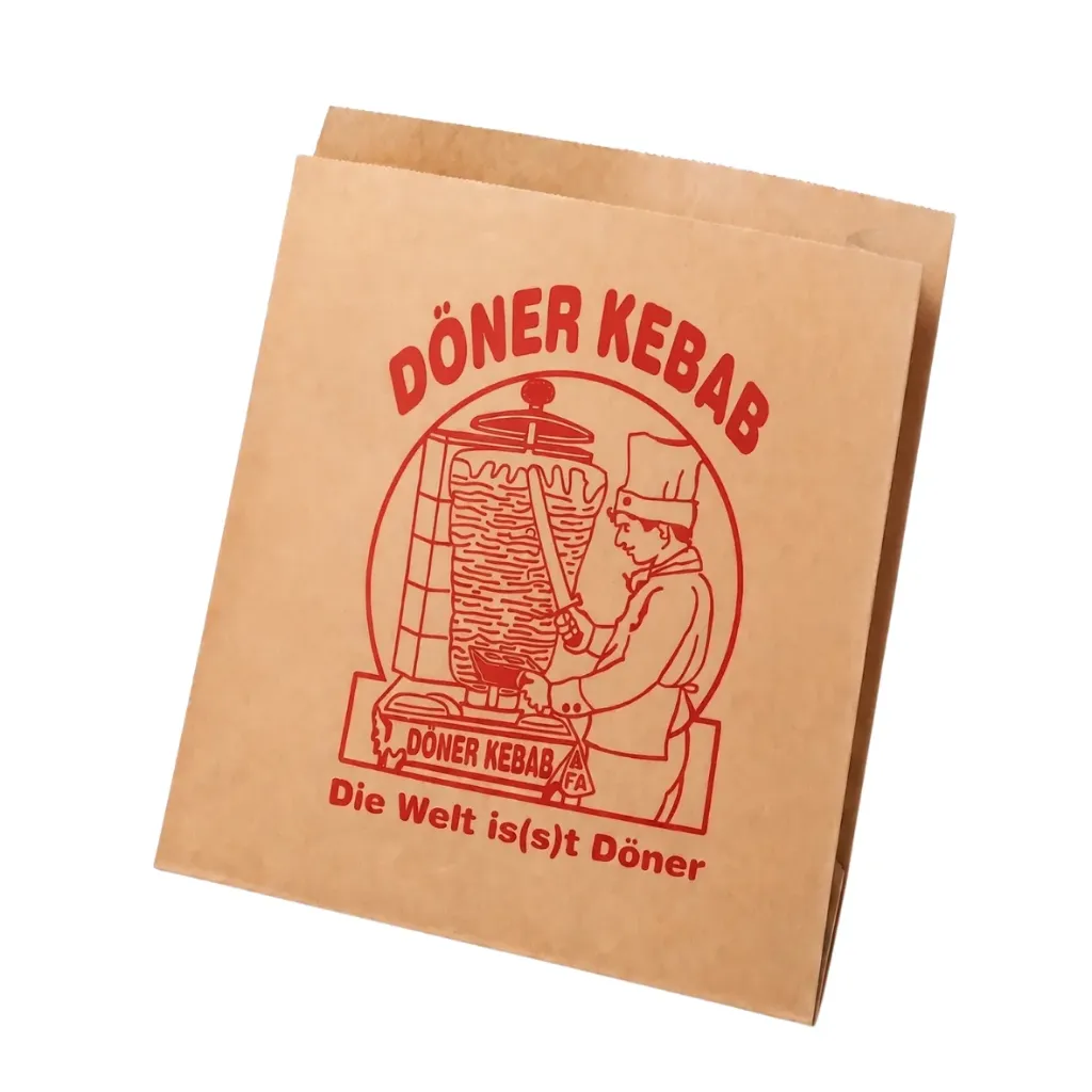 [60.02.016.0004] Sachet à Kebab Kraft Brun - 16x16 cm (Paquet de 4 kg)