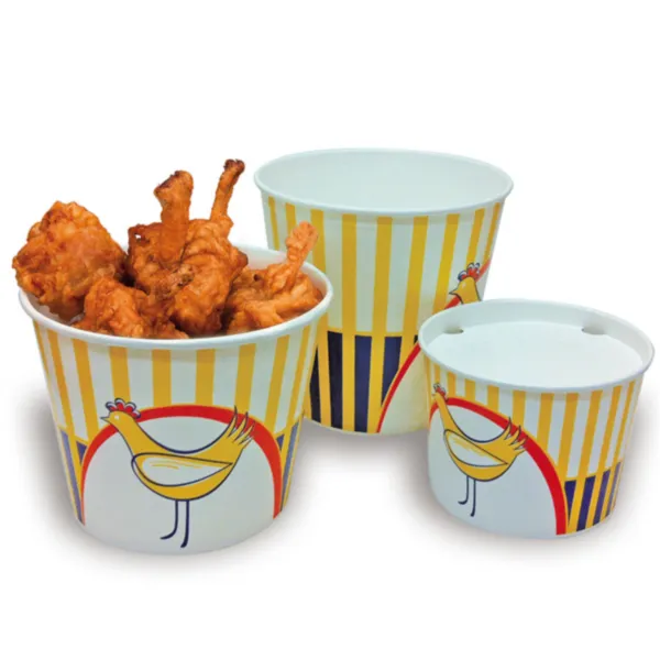 Seau à Poulet avec Couvercle Blanc Étang - 1920 ml (Carton de 300 sets)
