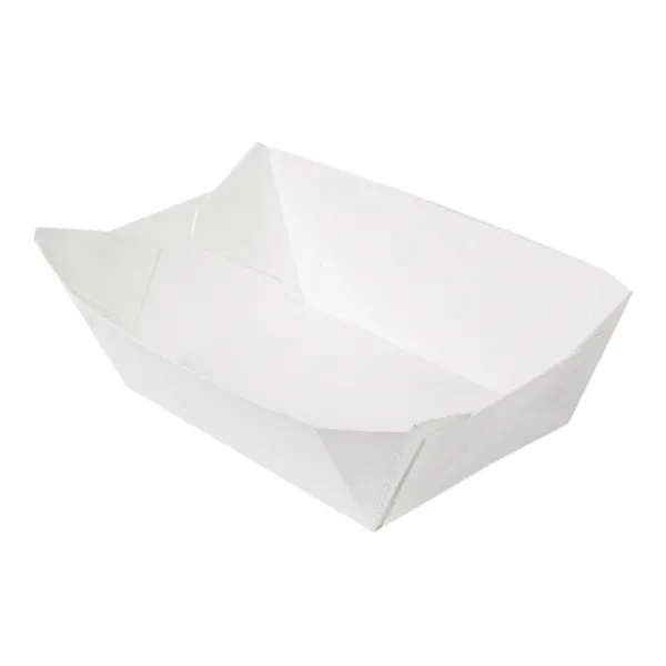Barquette Nano-Micro Ondulé Blanc - 10,6x7,2 cm (Carton de 1200 pcs)
