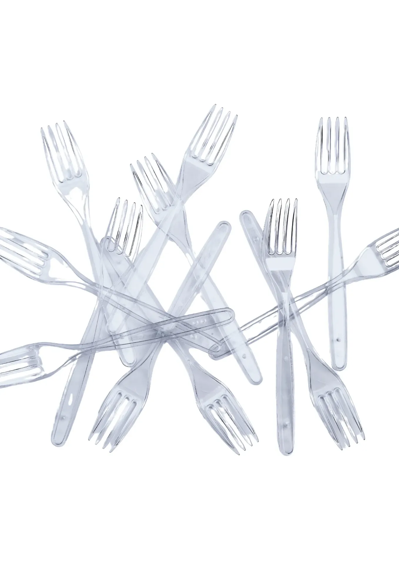 Fourchettes en Plastique Réutilisables - Transparent (Carton de 1000 pcs)
