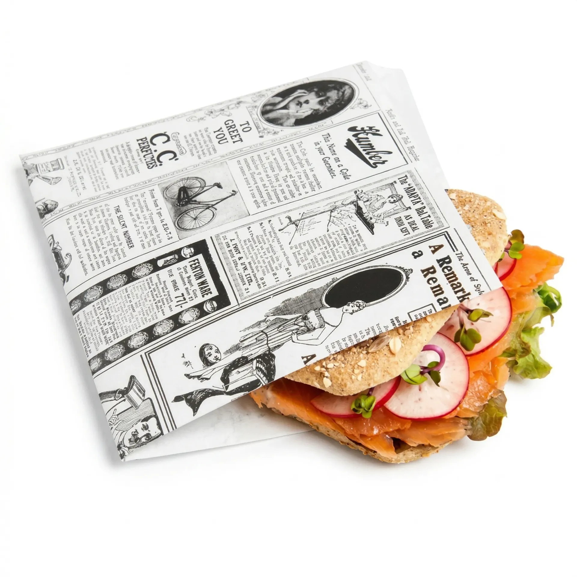 [60.01.016.0500] Sachet Hamburger Antigraisse Blanc - 16x16,5 cm (Paquet de 500 pcs)