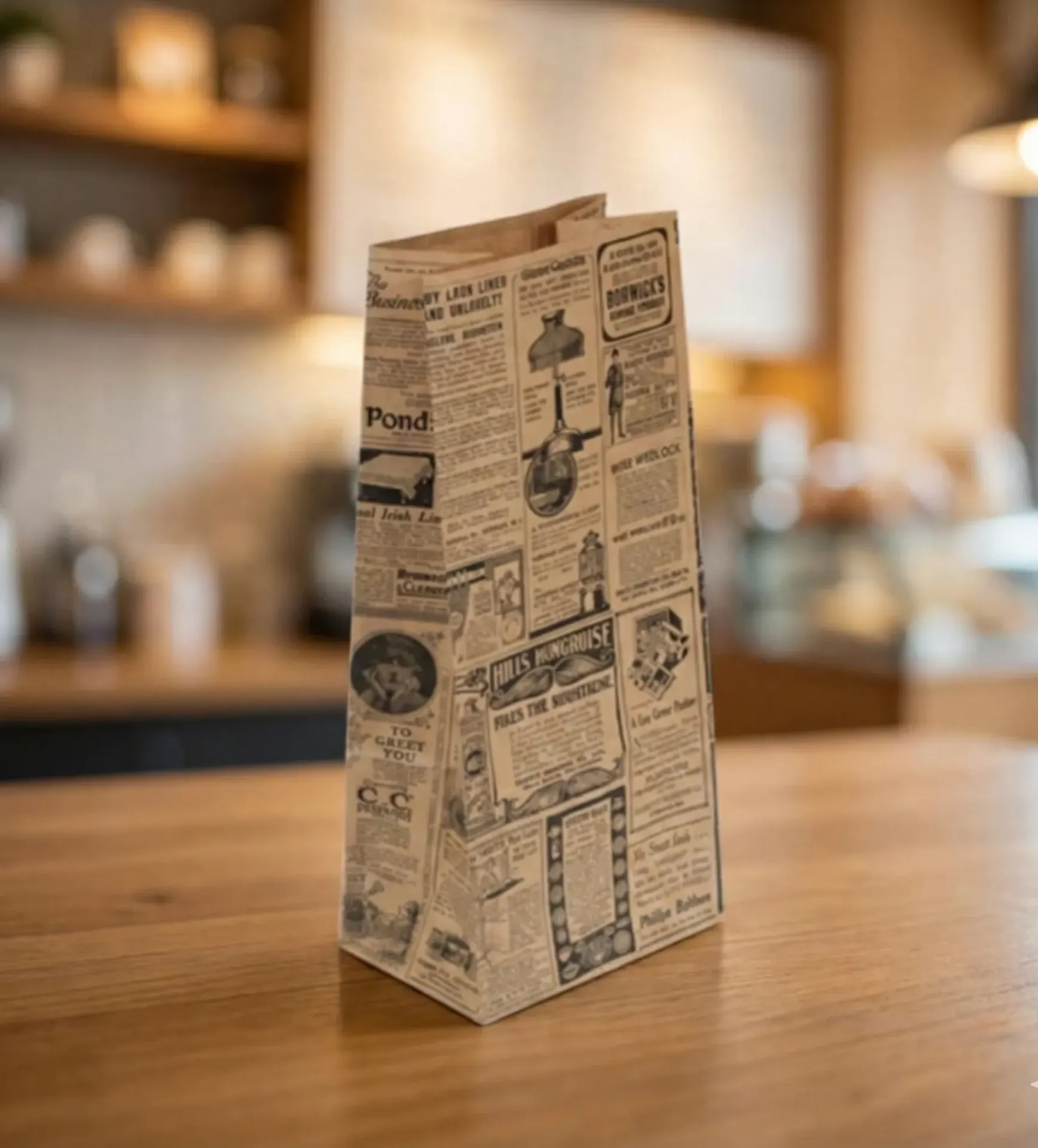 [70.02.015.1000] Sac Kraft Sans Poignées Naturel - 15+10x32 cm (Carton de 1000 pcs)