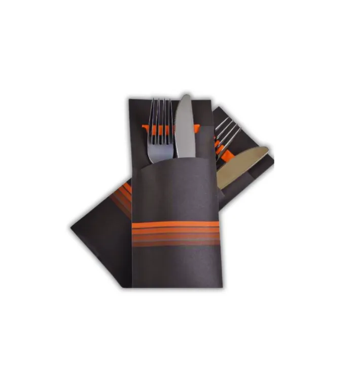 [30.01.000.0500] Pochette à Couverts Noire (Boîte 500 pcs)