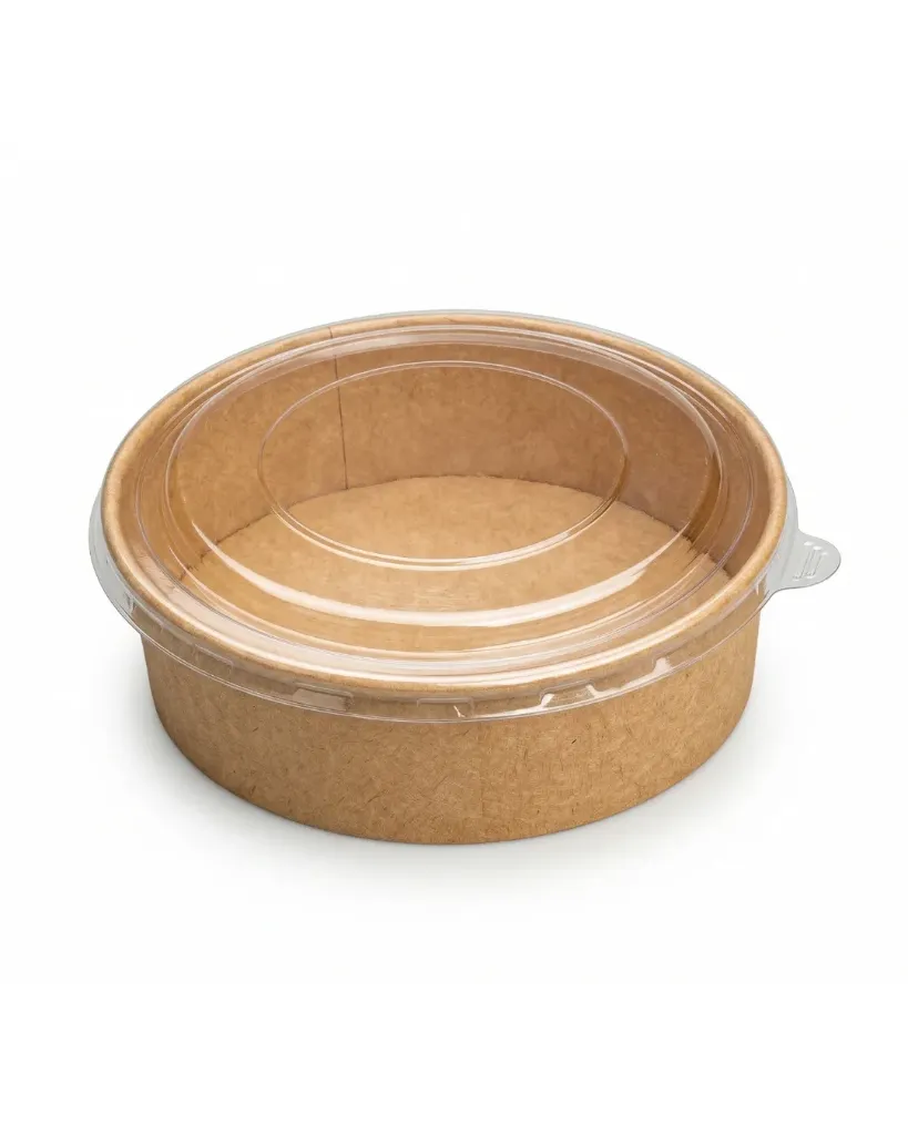 [40.02.075.0200] Saladier Kraft avec Couvercle PET - 750 ml (Carton de 200 pcs)